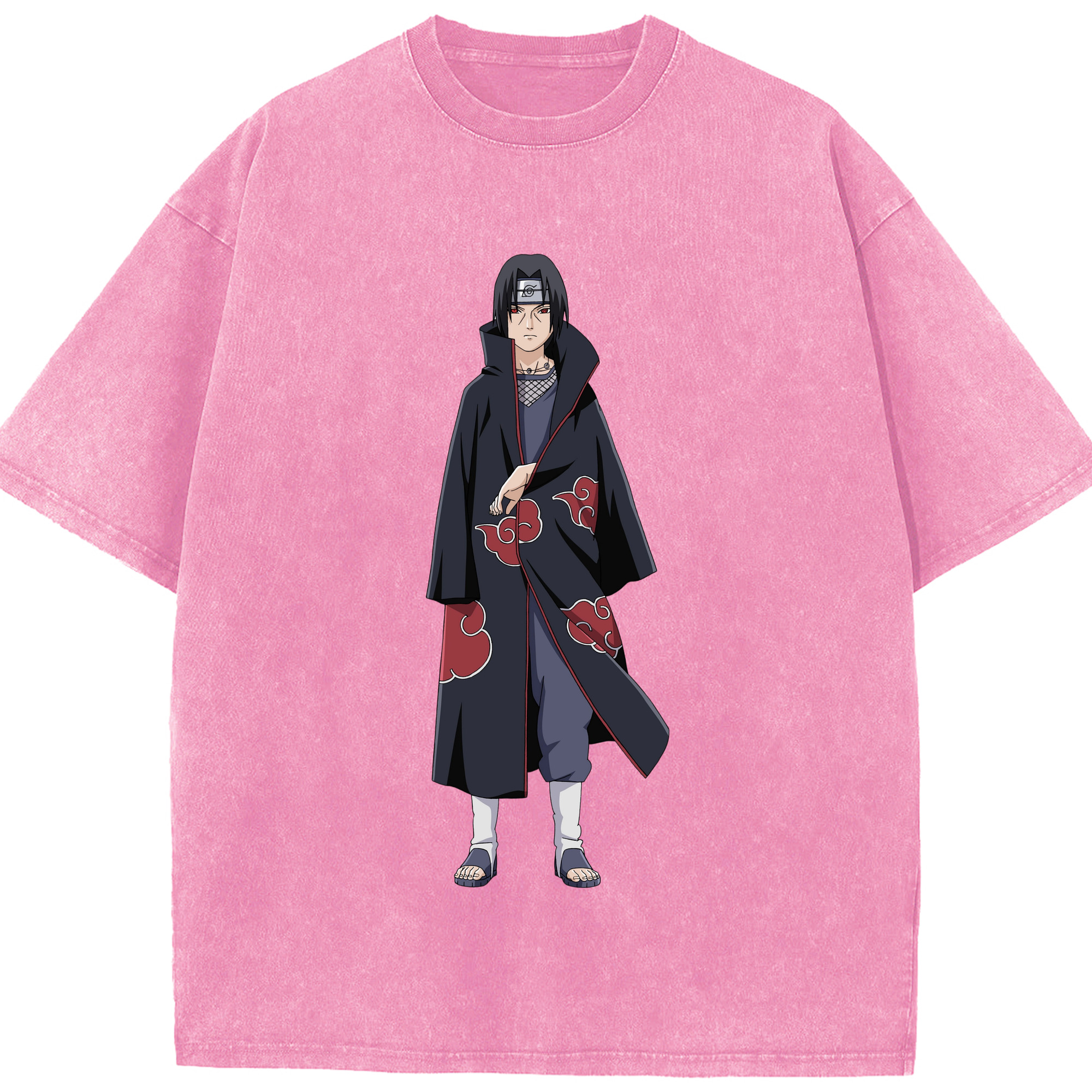 （画像用） NARUTO -ナルト- うちは イタチ Uchiha Itachi 綿100% ヴィンテージ風 半袖Tシャツ（フロントプリント）